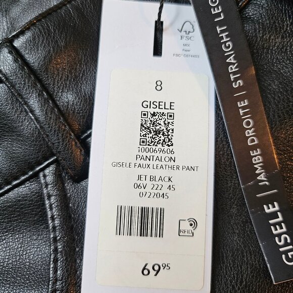 Dynamite Gisele Faux Leather Straight Leg Pants - Size 8 - Picture 6 of 10